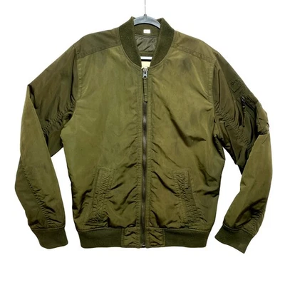 Chaqueta de bombardero Abercrombie Fitch para hombre grande verde oliva vuelo cremallera completa ropa exterior Foto 1 de 4