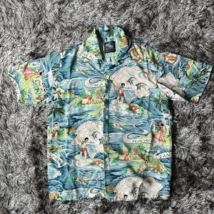 Kona Bay Hawaii Land of Aloha Hemd Gr. S Loop Kragen Viskose Freizeit Surf USA - Bild 1 von 22
