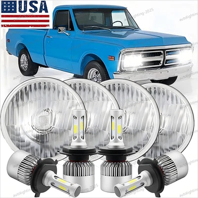 Faros LED redondos IP67 5,75" 5-3/4" para camioneta GMC C15/C1500 1961-1972 C2500 Foto 1 de 4