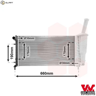 RADIATOR ENGINE COOLING 17002290 FOR FIAT IDEA PUNTO/Hatchback/Van 1.2L 4cyl - Image 1 of 4