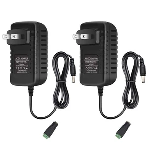 2 PCS 12V 2A LED Power Supply 24W AC to 12V DC Transformer Adapter Plug - Picture 1 of 7