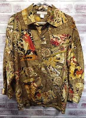 Silk Print Shirt  The Limited Small Gold Vintage Print - Image 1 of 4