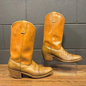 Vintage Acme Dingo Brown Leather Western Cowgirl Boots Women’s 9 USA - Picture 1 of 8