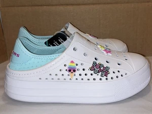 Scarpe basse Skechers Big Kids Girls Foamies taglia 4 bianche - Foto 1 di 8