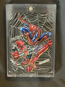 Deadpool Vs Spider-Man Marvel Premier 2021/2023 Ray Racho Sketch Card - Picture 1 of 2