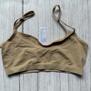 Hanro Women's Touch Feeling Spaghetti Crop Top Bra Beige Size S - Picture 1 of 2