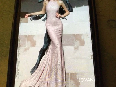 Jovani новый с Ярлыками JVN60137A «румяна» (розовый) на шнуровке назад блестящее платье размер 4. - Изображение 1 из 4