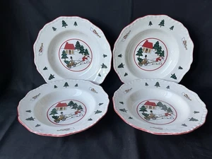 Masones, Nuevo, Pueblo de Navidad, 4 X 22 cm, Cuencos de Sopa con Borde, Más Disponible - Imagen 1 de 8