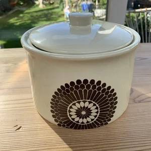 Vintage Large Canister / Lid David's Castle Ceramic Retro Flower Pattern RARE  - Picture 1 of 10