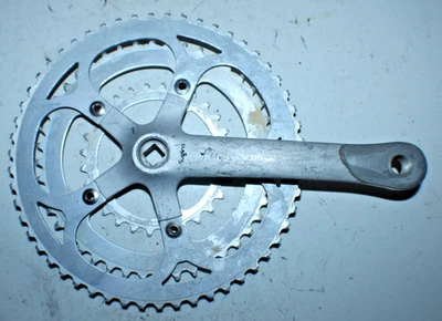 Brazo de manivela lateral de triple accionamiento Sugino Fuse 500 plateado 170 mm BCD104/74 54/44/28t JIS Foto 1 de 4