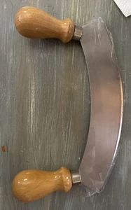 MEZZALUNA Doppelklingen 9" LEBENSMITTELZERKLEINERER/WIPPE HOLZGRIFF - Bild 1 von 2