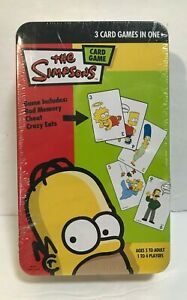 The Simpsons 3 Card Games In One Bad Memory, Cheat, Crazy Eats 2005 Tin NIB
