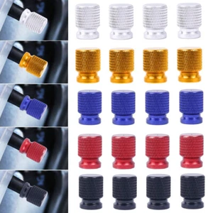 4× Aluminium Car Wheel Rim Tyre Valve Stem Air Dust Caps Screw Cover Accessories - Picture 1 of 17