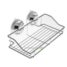 Bathroom Stainless Steel Storage Basket Vacuum Suction Cup Hook Holder Shelf Kit