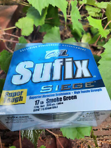 Sufix Siege Fishing Line - Smoke Green - 17 lb Test - 330 yards -0.40MM/.016"