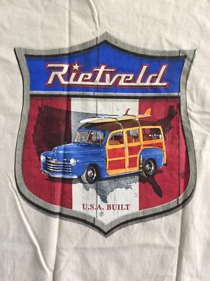 Nueva Camiseta Para Hombre Rietveld EE. UU. Surf Surf Woody Woodie Coche Clásico Camiseta Pequeña Foto 1 de 4