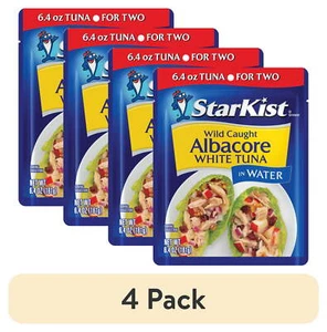 (4 pack) Albacore White Tuna in Water - Net Wt 6.4 oz Pouch - Picture 1 of 6
