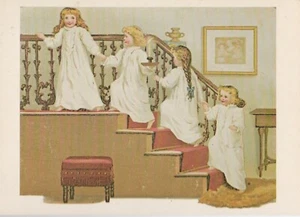 AK Junge Mädchen auf Treppenkasten im Nachtleuchten - Good Old Days # 132 - Bild 1 von 2