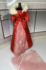 Vintage Barbie Fashion MAGNIFICENCE #1646 Czerwona satynowa sukienka, kurtka i figi