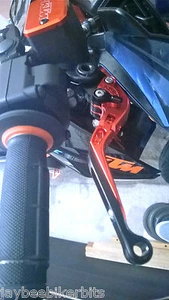 KTM 990 SuperDuke R 11-12 BRAKE CLUTCH ORANGE FOLDING LEVERS RACE TRACK R11A3 - Picture 1 of 4