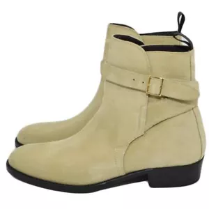 Camperos stivali uomo LS Luisantiago vera pelle scamosciata beige bruciato cingh - Foto 1 di 11