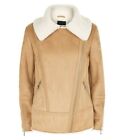 NEW LOOK TAN FAUX SHEARLING AVIATOR ZIP UP JACKET BRAND NEW 10 12 14 16