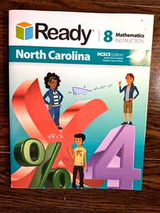 NC READY MATHEMATICS GRADE 8 STUDY GUIDE & PRACTICE WORKBOOK BRAND NEW FREE SHIP - Imagen 1 de 11