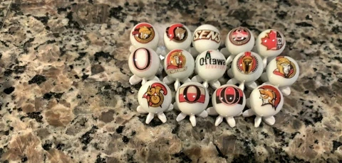 OTTAWA SENATORS 5/8" GLASS MARBLES COLLECTION with stands Cover