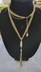 Nicole von Nicole Miller lange Kette Halskette goldfarben mit Quaste 32" - Bild 1 von 7