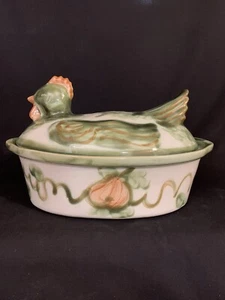John B Taylor Covered Casserole Chicken Hen On Nest Tureen Stoneware Pottery - Picture 1 of 12