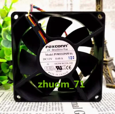 1PC Foxconn PV903212PSF0A 9032 12V 0.60A 4-Pin PWM cooling fan - Image 1 of 4