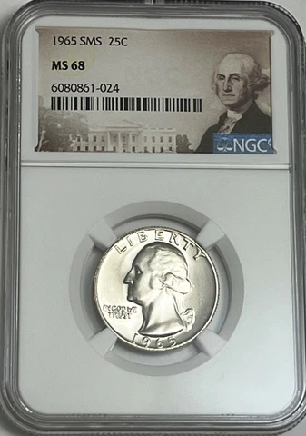 1965 SMS NGC MS68 WASHINGTON QUARTER 25C SPECIAL MINT SET UNCIRCULATED Cover