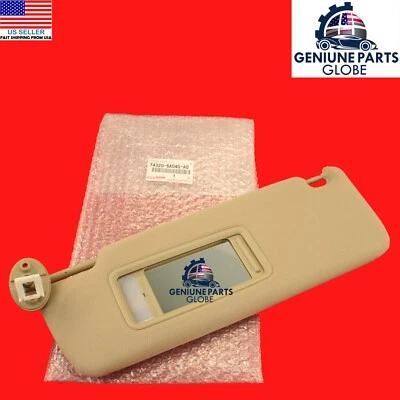 GENUÍNO FABRICANTE DE EQUIPAMENTO ORIGINAL LEXUS 03-09 GX470 DRIVER ESQUERDO MARFIM SUNVISOR COM LUZ 74320-6A040-A0 - Imagem 1 de 4