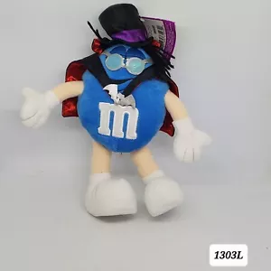 2004 Blue M&M's Dracula Vampire Halloween Plush with Cape And Hat Plush 1303L - Picture 1 of 4