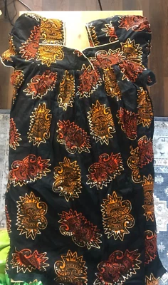 Traditional African Dress Dashiki Print Black Orange - Image 1 of 4