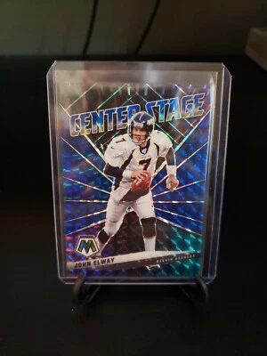 John Elway 2021 Mosaic Center Stage Blue Prizm #'d 28/99. Broncos - Image 1 of 2