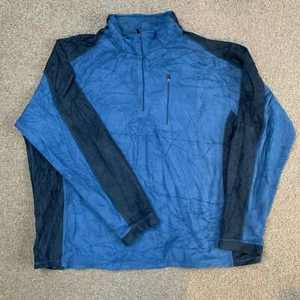 LL Bean Mens Fleece Sweatshirt XXL Long Sleeve 1/4 Zip Blue Pullover 283955 - Picture 1 of 10