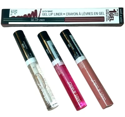 Wet n Wild 3 MegaSlicks Lip Gloss & 1 PerfectPout Gel Lip Liner - Image 1 of 4