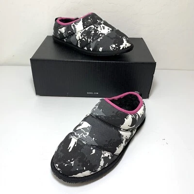 Sorel Go Bodega Run Slippers Faux Fur Slip On Quarry Black Size 7 NEW - Image 1 of 4