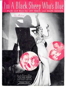 SHIRLEY TEMPLE in LITTLE MISS MARKER Sheet Music I'M A BLACK SHEEP WHO'S BLUE - Picture 1 of 6
