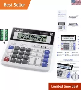 Compact 12-Digit Office Calculator with Large Buttons & One-Year Warranty - Picture 1 of 8