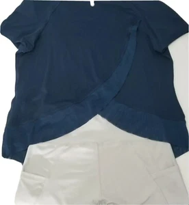 Apana Womens small Light Gray Leggings Grey Yoga Stretch Pants and Blue Top Lot  - Picture 1 of 12