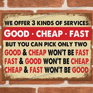 BUEN BARATO RÁPIDO Divertido Letrero de Metal Hombre Cueva Bar Garaje Cobertizo Pub Broma Letrero de Lata Reino Unido - Imagen 1 de 3