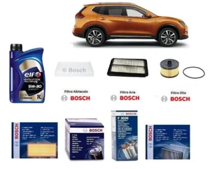 Kit Filtri Tagliando Bosch + Olio per Nissan X-TRAIL III T32,T32RR 1.3 DIG-T - Imagen 1 de 10