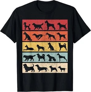 Dog Breeds Types Of Dogs Vintage Animal Dogs Lover Dog Owner Gift Unisex T-Shirt - Bild 1 von 3