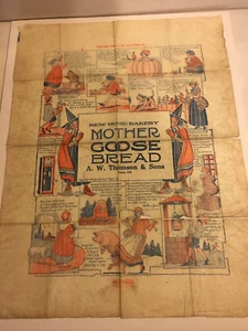 Saniwax Mother Goose Bread 1919 Color paper Wrapper, Nursery Rhymes, Thomson - Imagen 1 de 10
