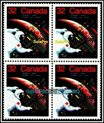 CANADA 1985 CANADIANS IN SPACE MINT FV FACE $1.28 MNH RARE STAMP BLOCK - Image 1 of 2