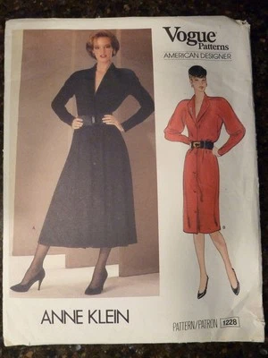 Vogue 1228 Anne Klein American Designer Original 1980's Pattern size 8 Cut   - Image 1 of 3