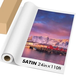 Koala Ultra Premium satynowa rolka papieru fotograficznego 24 inX 110ft 72 lb drukarki atramentowe - Zdjęcie 1 z 14