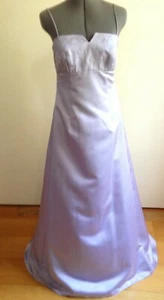 David's Bridal Lavender Empire Bridesmaid Formal Evening Gown Decorated Bodice 8 - Picture 1 of 11